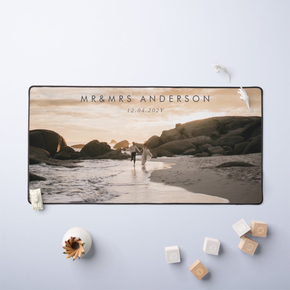 Premium Custom Photo Wedding Gift Desk Mat