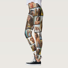 Create a Custom Photo Collage with 14 Photos Leggings
