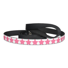 Fun Hot Pink Stars Pattern Black Pet Leash