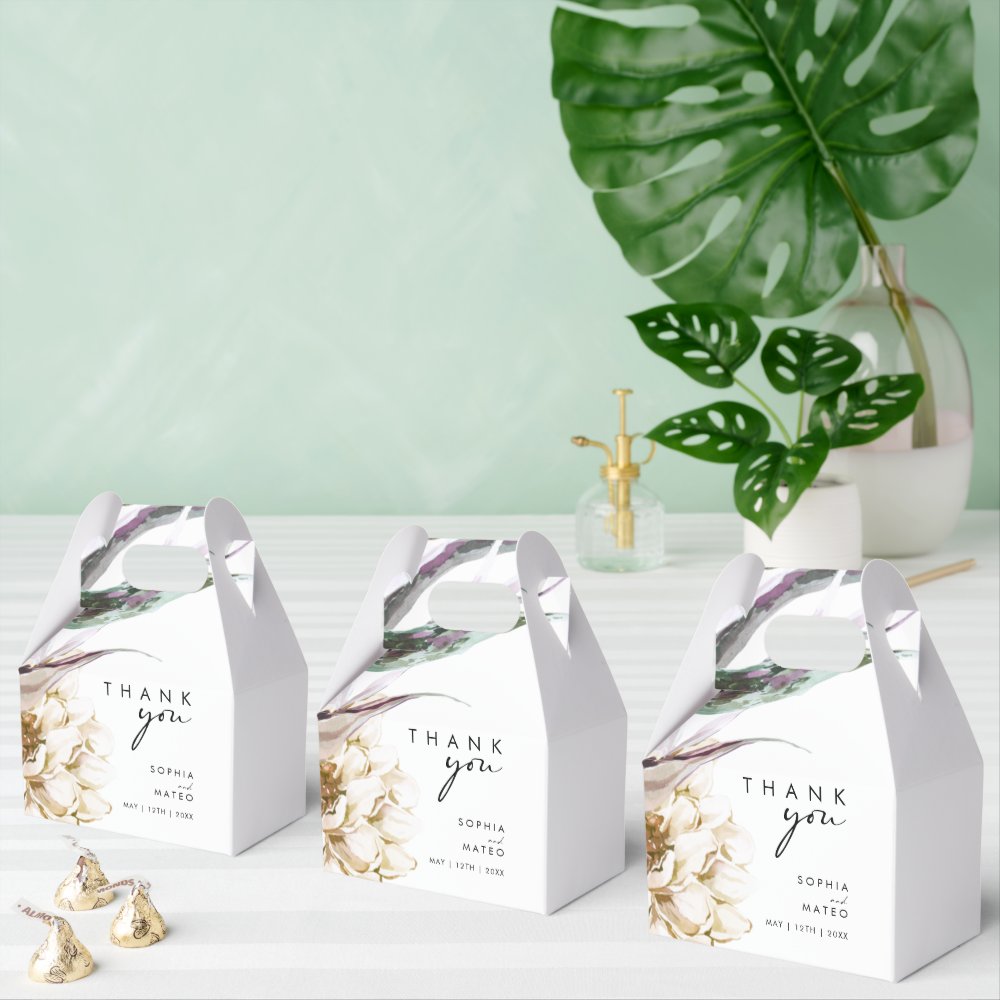 White Floral Wedding Favor Box