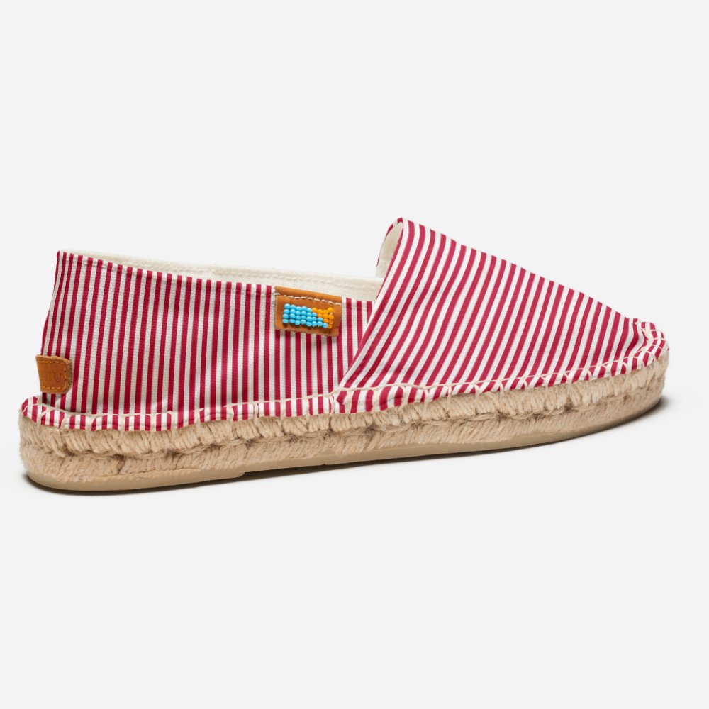 French Riviera Stripes Red White Espadrilles