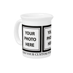 Upload 3 Photos & Add Text – Customize Picture Beverage Pitcher