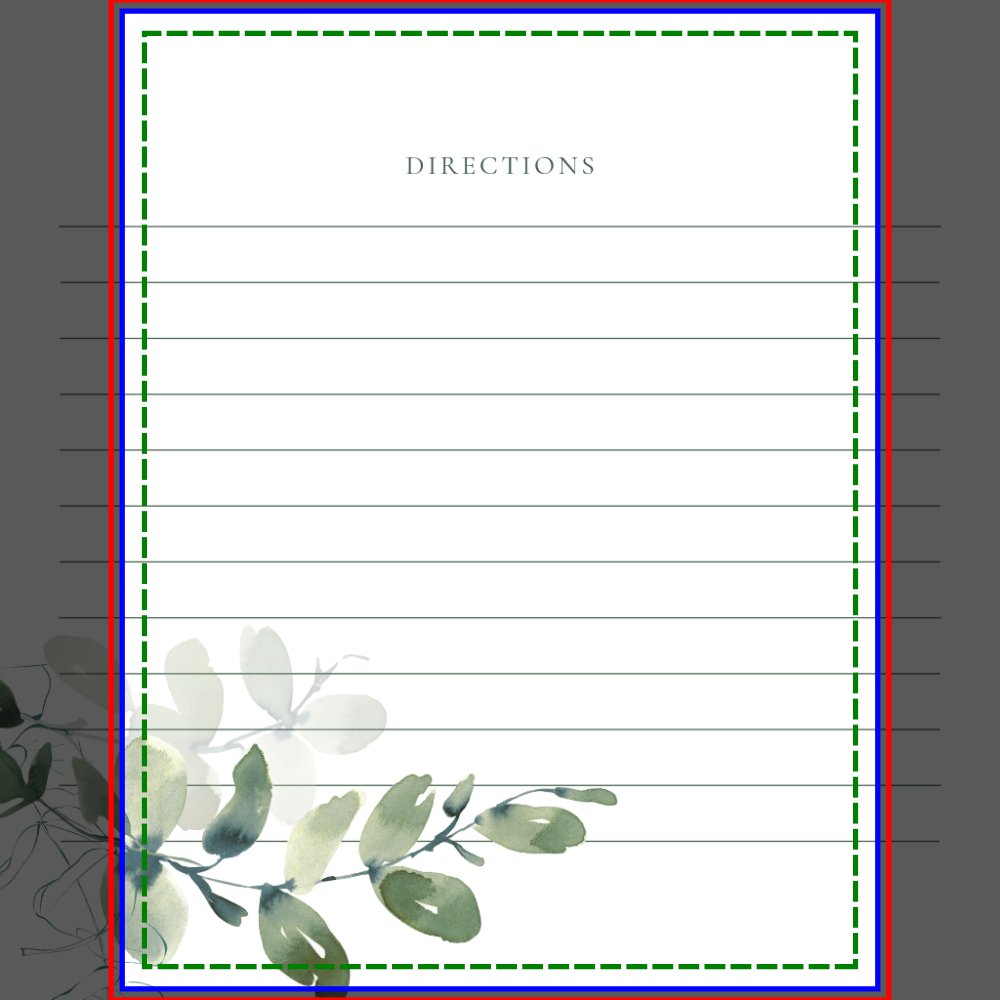 Eucalyptus Bridal Shower Recipe Cards