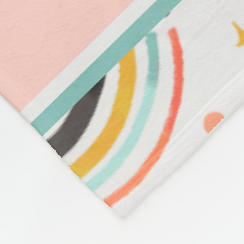 Rainbow Hearts Custom Name Fleece Blanket