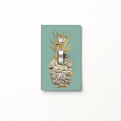 Modern Chic Marble Gold Pineapple Fruit Light Switch Cover