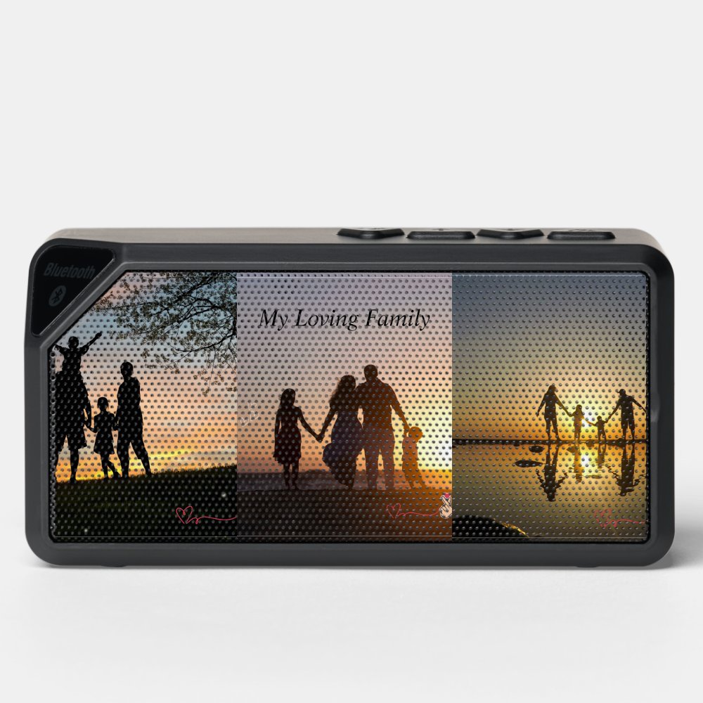 Multi Photo Collage Modern Personalized  Bluetooth Speaker