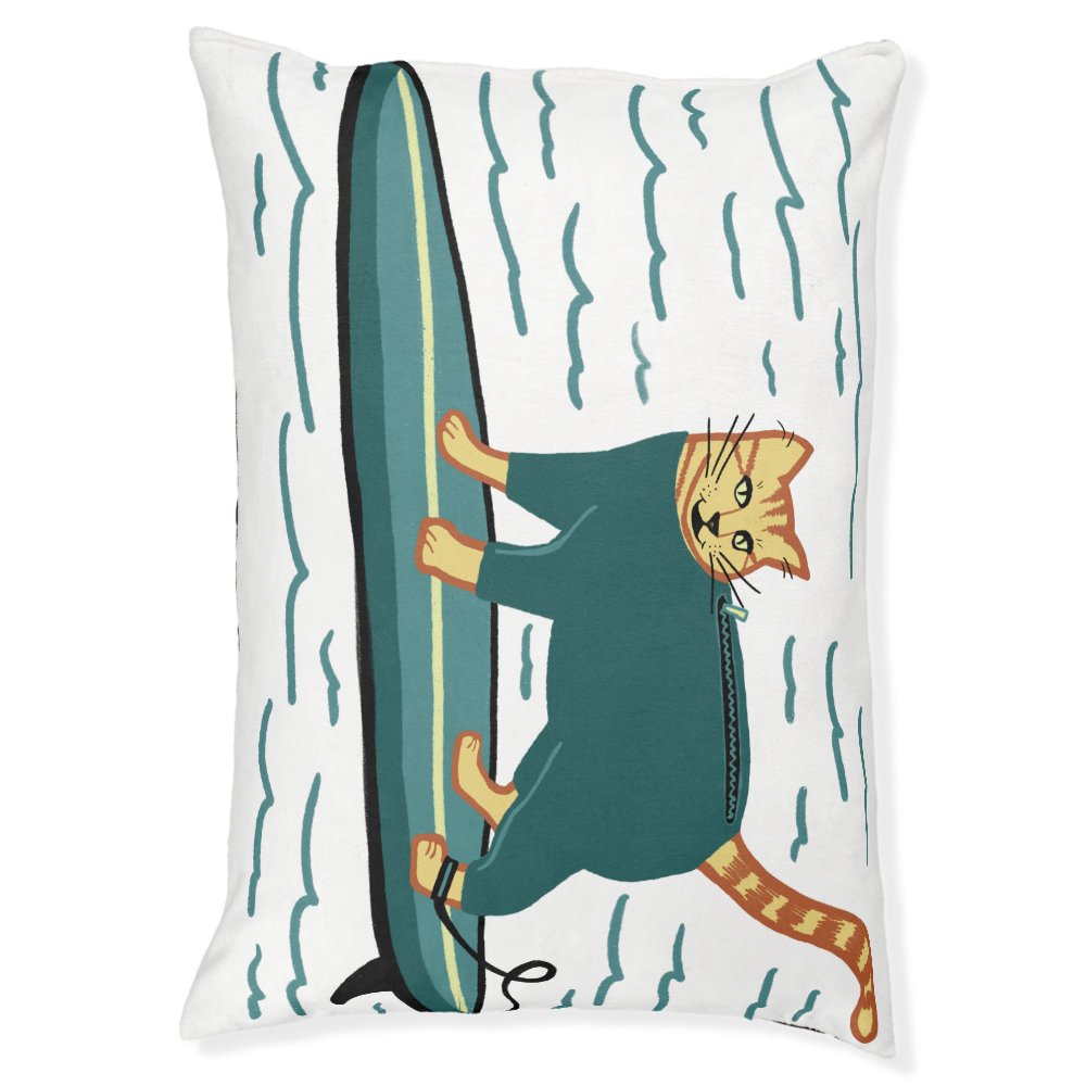 Cute Cat Surfing Pet Bed