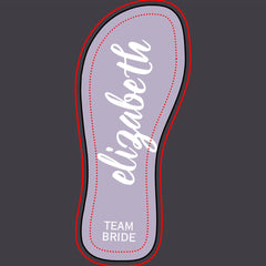 Personalized Team Bride Periwinkle and White Flip Flops