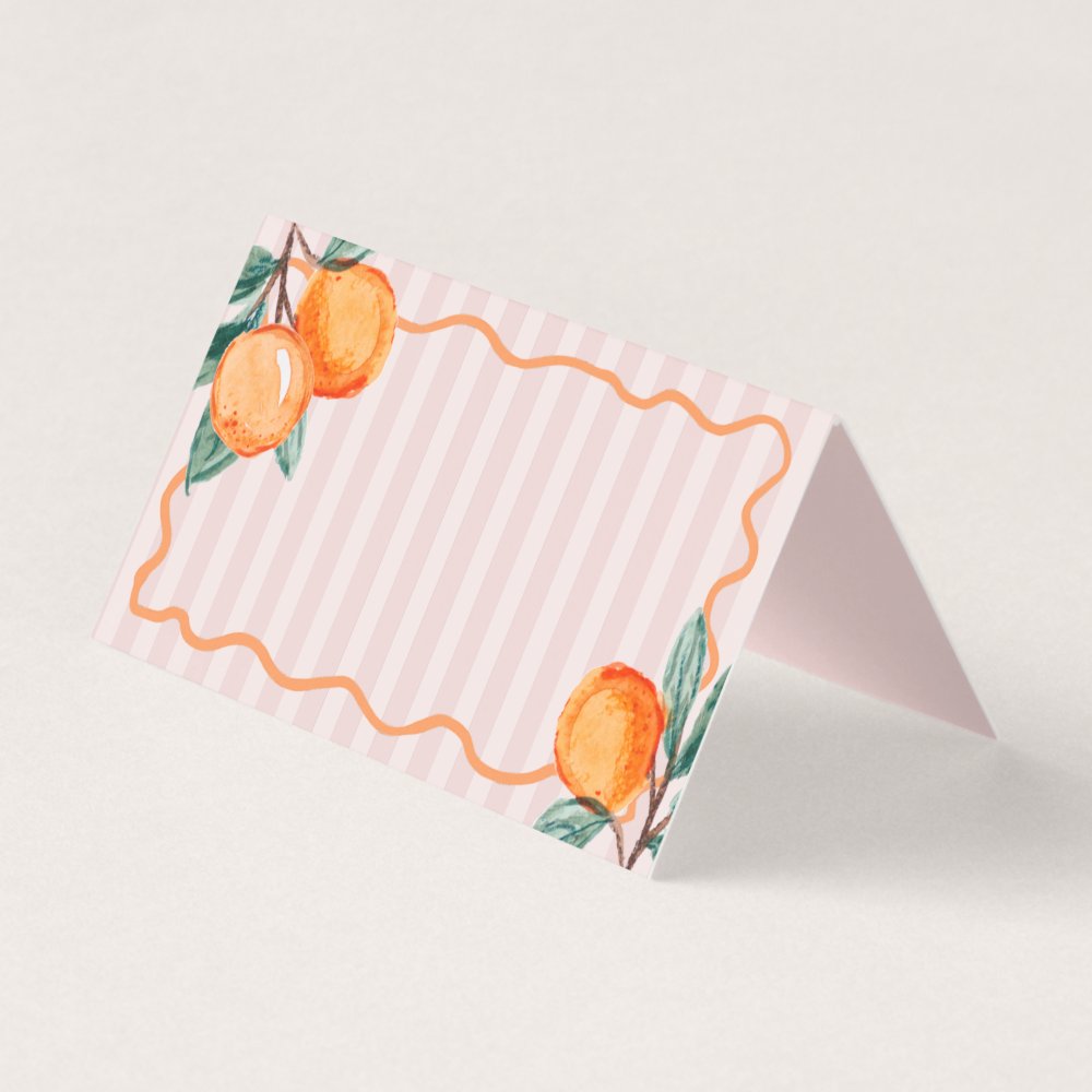 Pink Little Cutie Citrus Party Table Place Cards