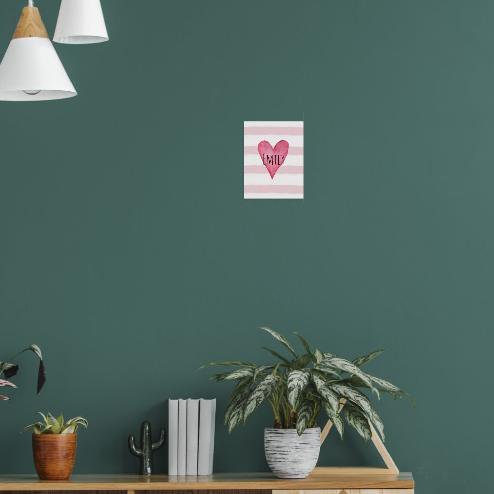 You are Loved Customizable Pink Heart Baby Girl's Poster