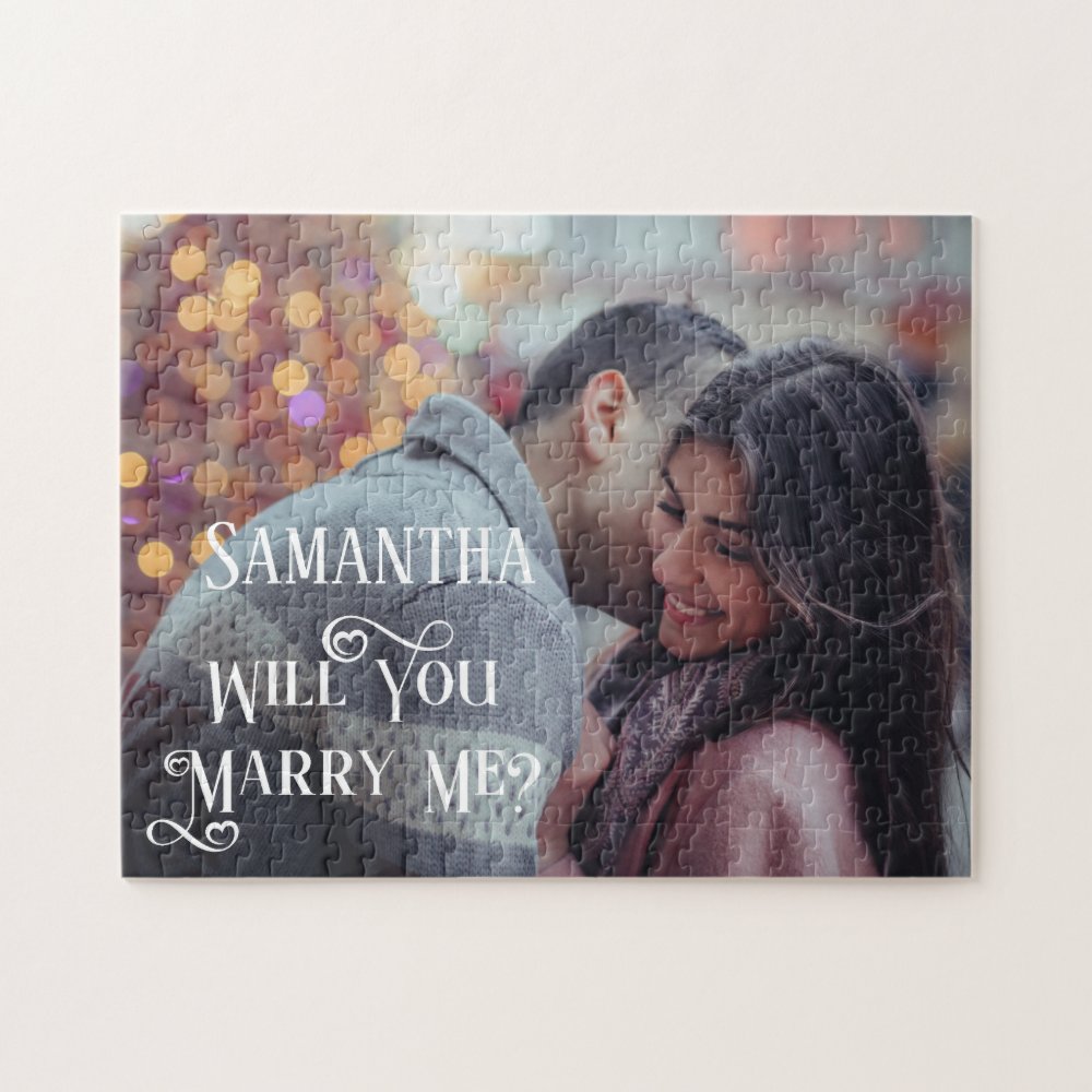 Will You Marry Me Proposal Personalize Photo Jigsaw Puzzle