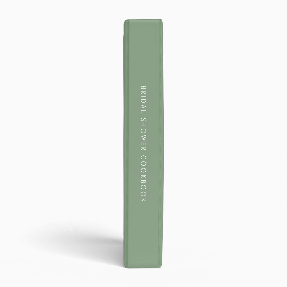 Modern Eucalyptus Botanical Bridal Shower Recipe 3 Ring Binder