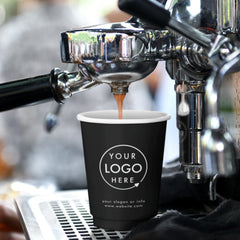 Paper Cups | Business Logo Branded Modern Black