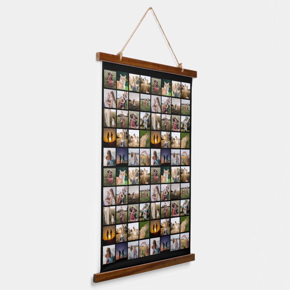 Personalized 80 Photo Collage Hanging Tapestry