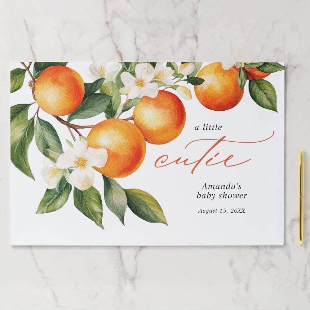 Little Cutie Orange Baby Shower Paper Placemats