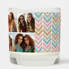 Custom Monogram with 5 Photos - Mod Herringbone Scented Candle