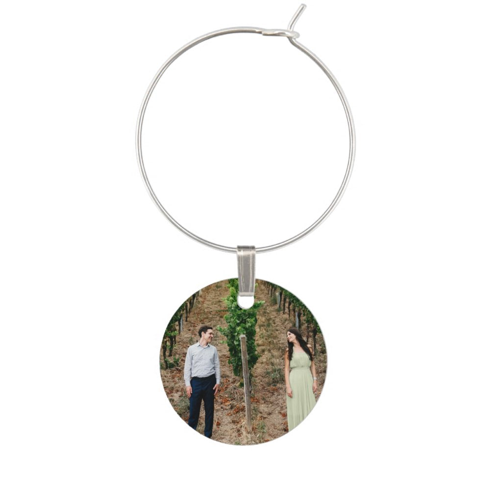 Personalized Photo Template Wine Charm