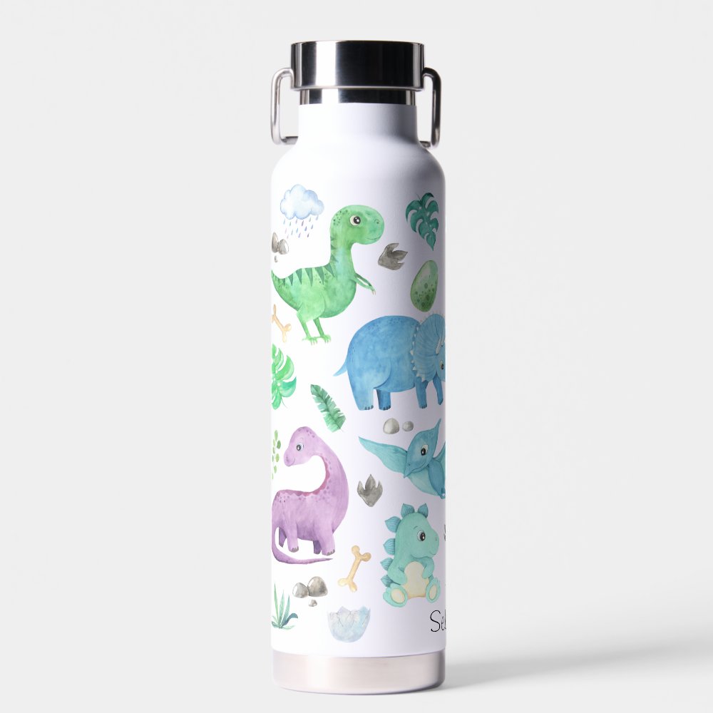 Cute Dinosaur Pattern Personalized Kids Water Bottle