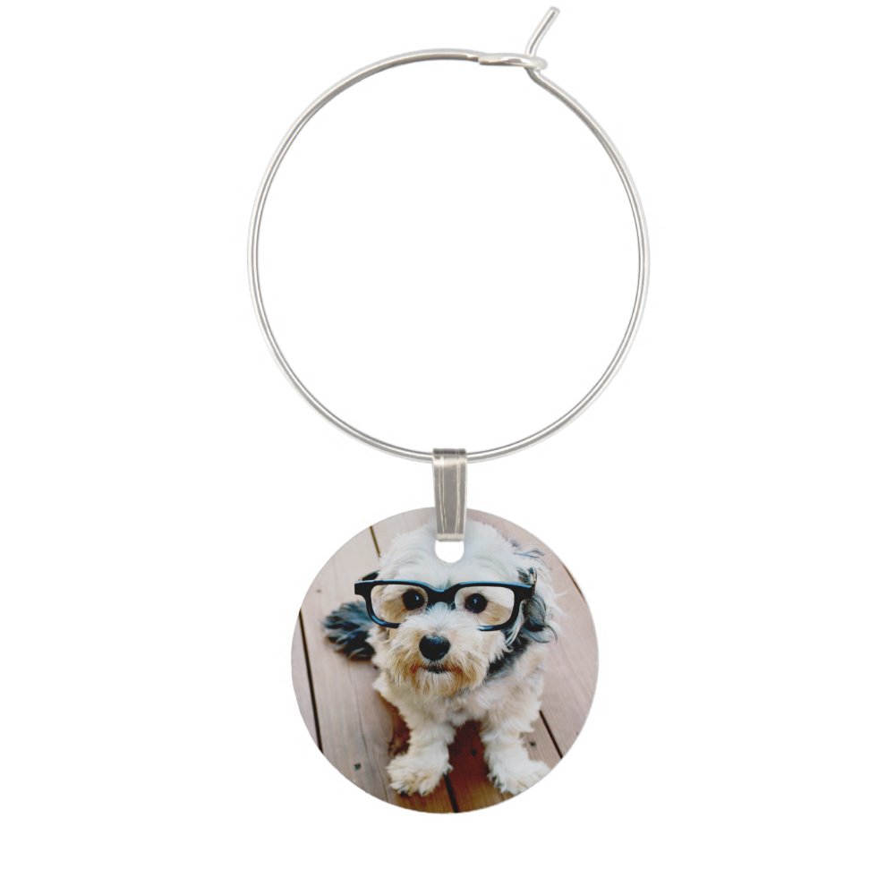 Create Your Own Collage with 4 Photos Wine Charm