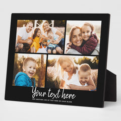 Custom Text Photo Collage Modern Family Keepsake Plaque