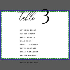 Modern Minimal Wedding Table Seating Chart Cards