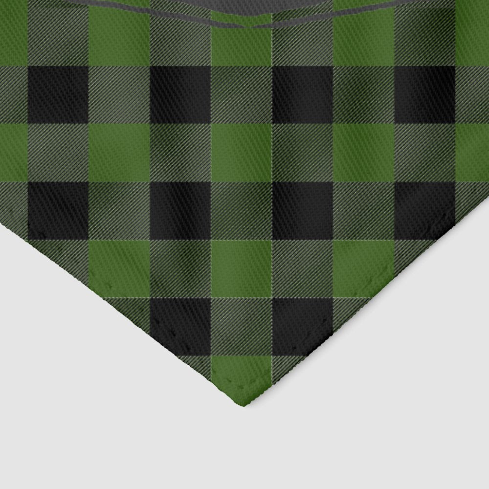 Cute Green Buffalo Plaid Personalized Dog Pet Bandana Collar