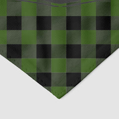 Cute Green Buffalo Plaid Personalized Dog Pet Bandana Collar