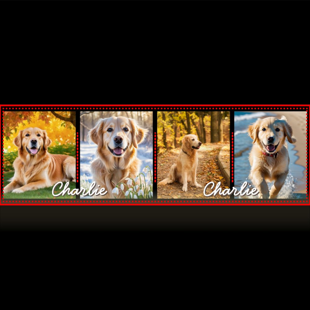 Modern Pet Dog 4 Photo Collage Teapot