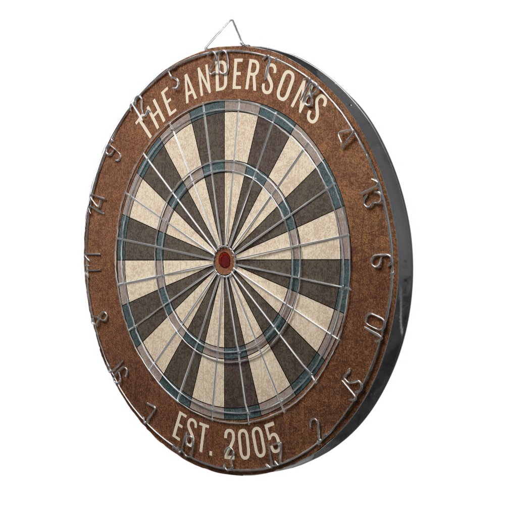 Custom Family Name Rustic Dartboard