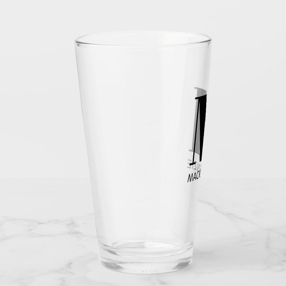 Monogram Name Simple Beer Glass