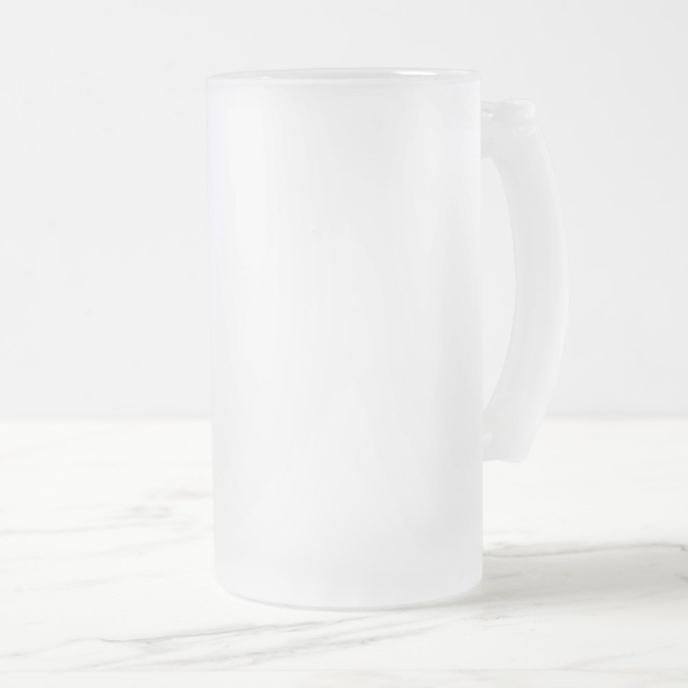 Logo and Text Frosted Glass Beer Mug