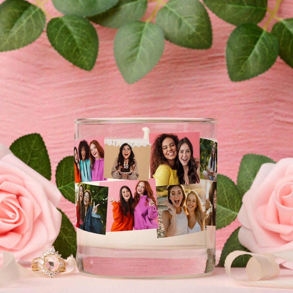 14 photo collage fun custom text scented candle