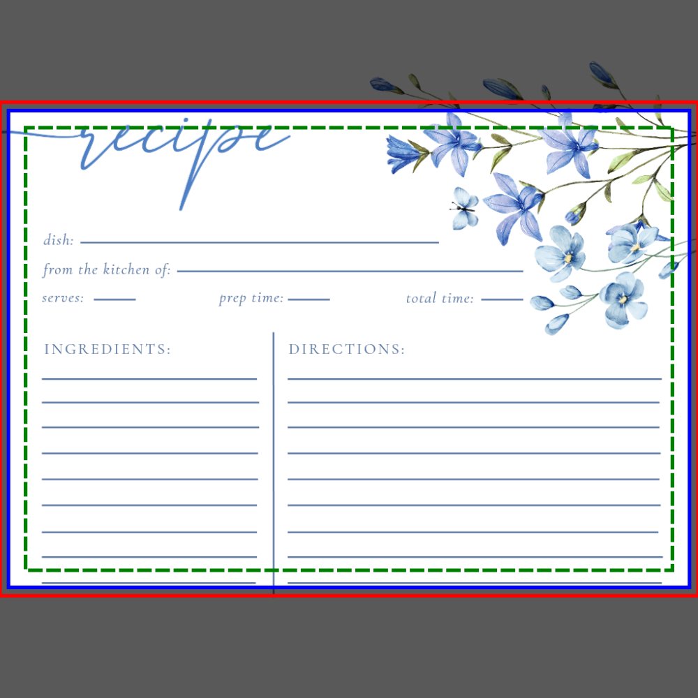 Elegant Dusty Blue Bridal Shower Recipe Card