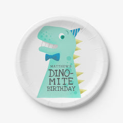 DINO-MITE Dinosaur Boys Birthday Party Paper Plates