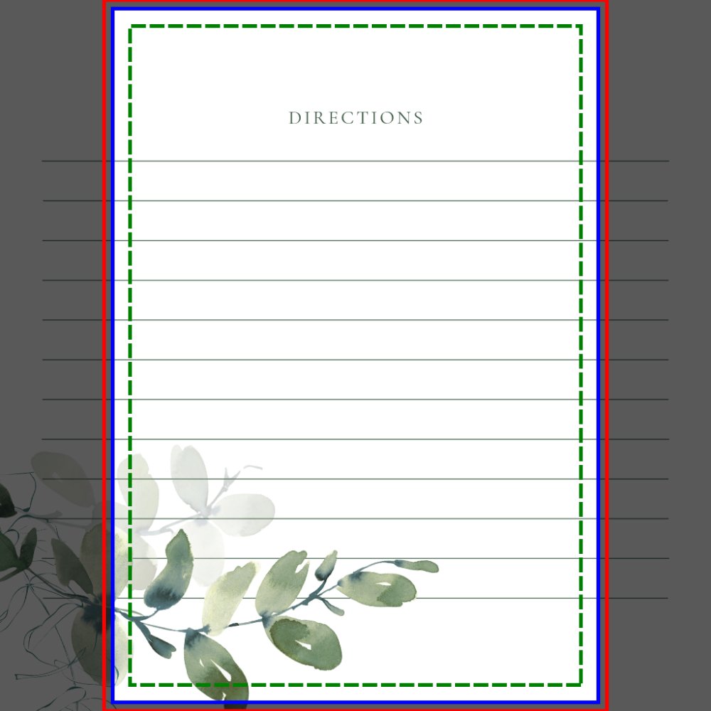 Eucalyptus Bridal Shower Recipe Cards
