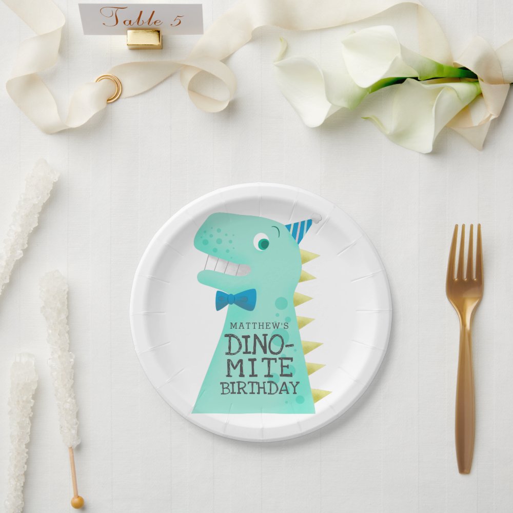 DINO-MITE Dinosaur Boys Birthday Party Paper Plates