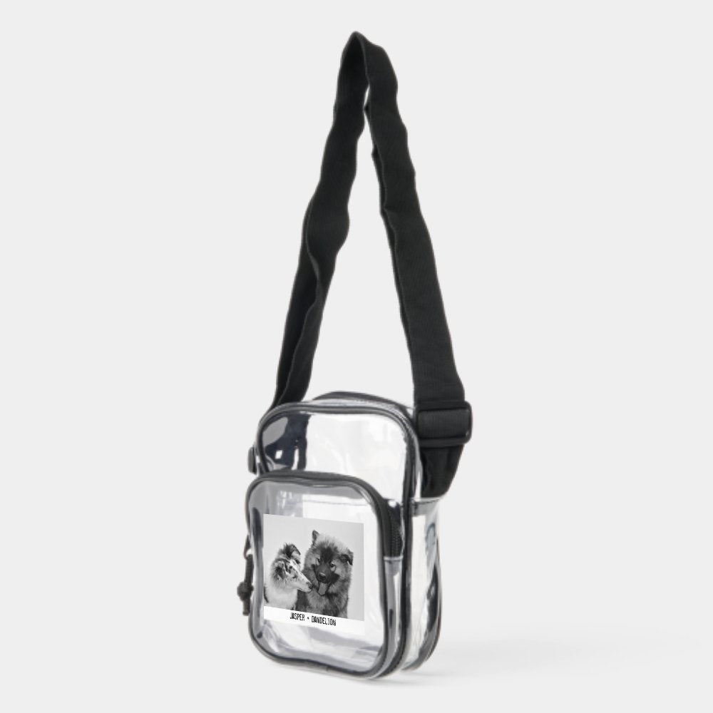 Personalized Pet Photo and Names Clear Crossbody Bag