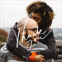 Modern Script Photo Wedding Thank You Magnet