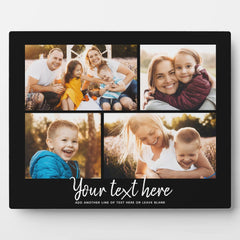 Custom Text Photo Collage Modern Family Keepsake Plaque