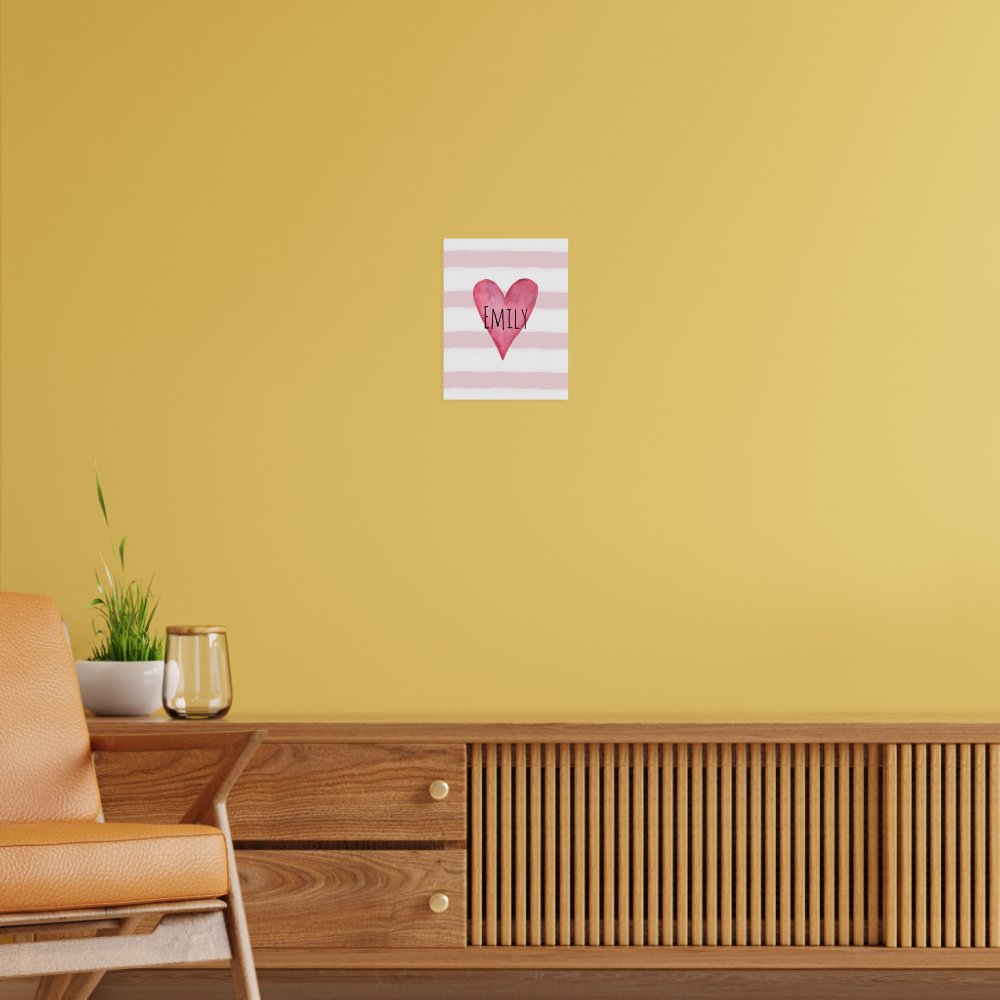 You are Loved Customizable Pink Heart Baby Girl's Poster