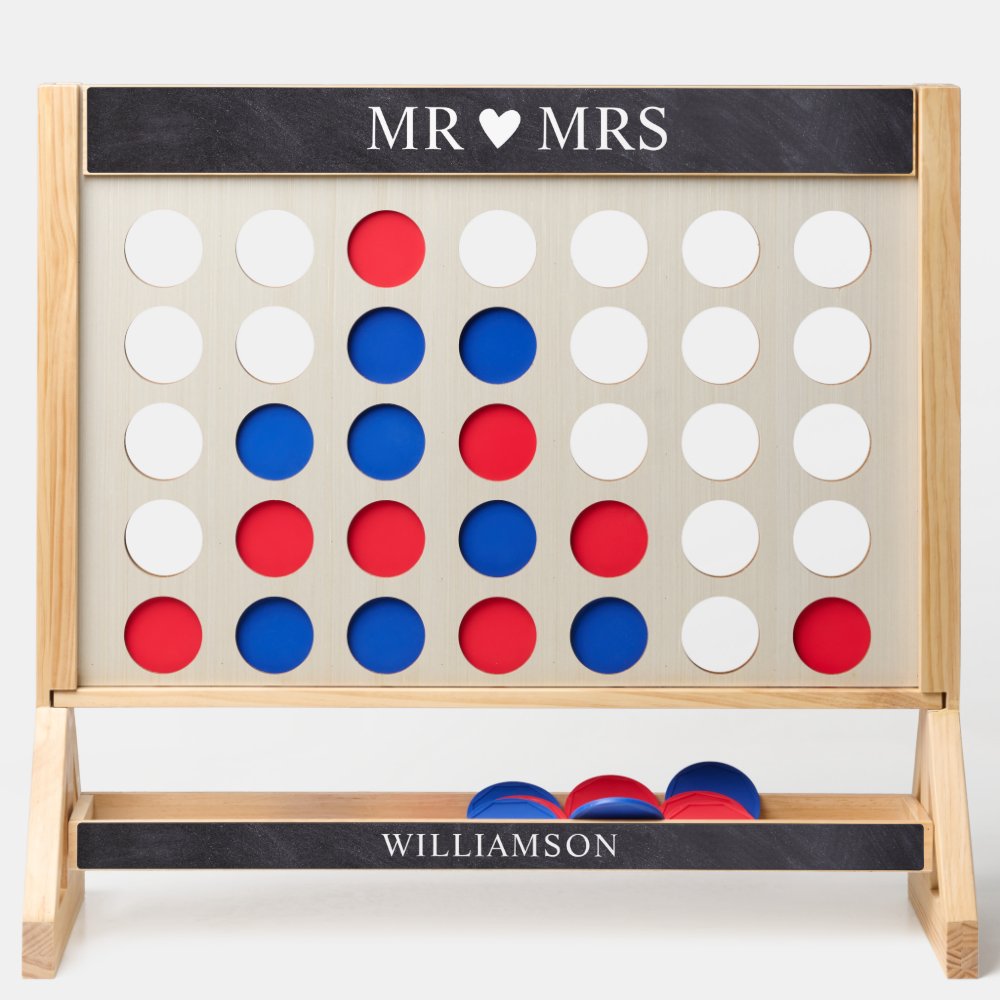 Chalkboard Giant Fast Four Wedding Lawn Game