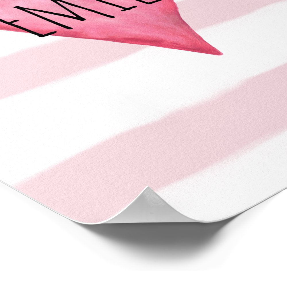 You are Loved Customizable Pink Heart Baby Girl's Poster