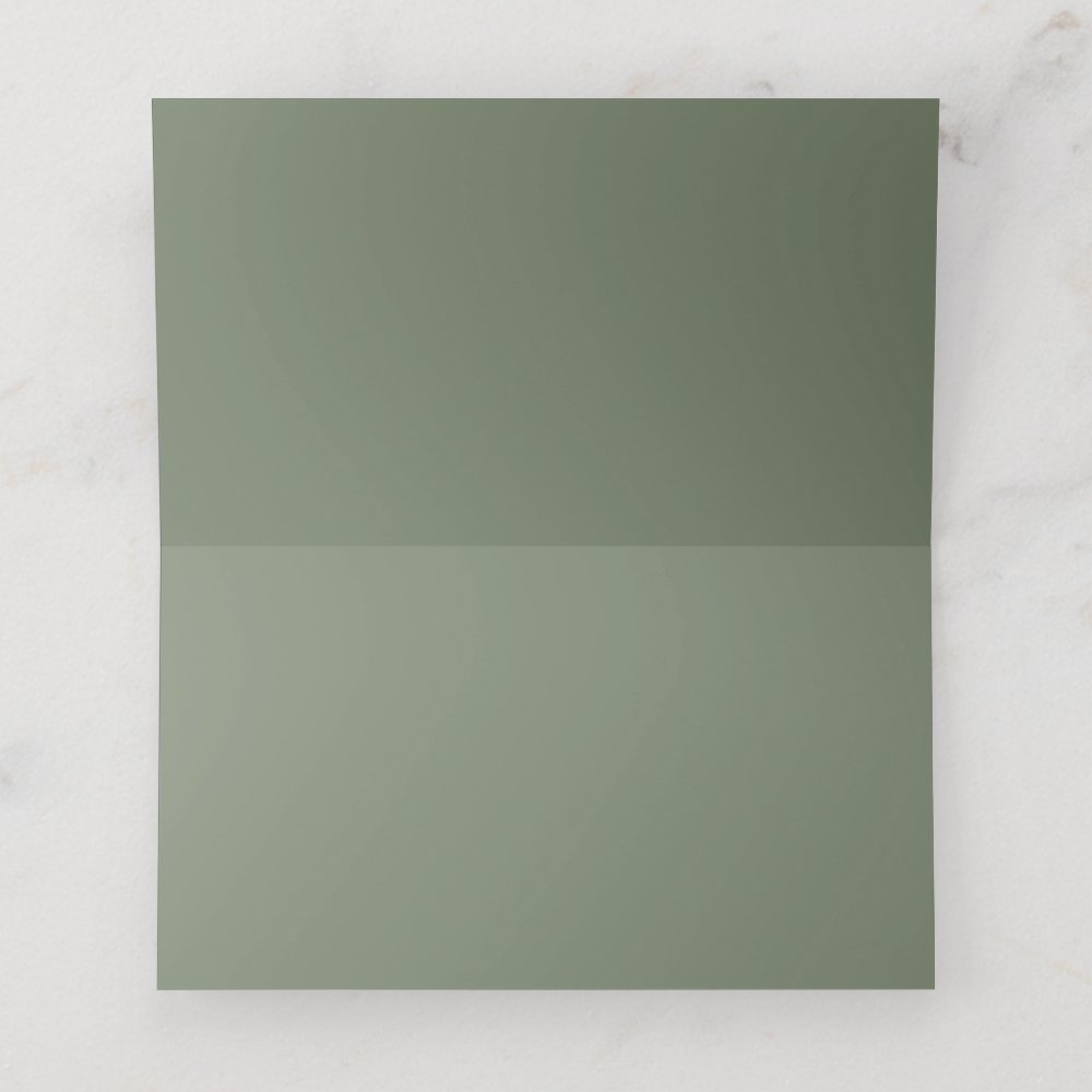 Elegant & modern sage green wedding place card