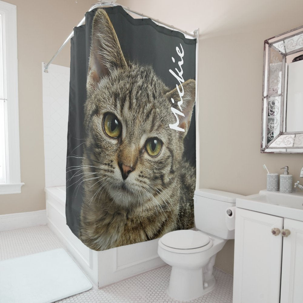 Personalized Pet Photo Cat Shower Curtain