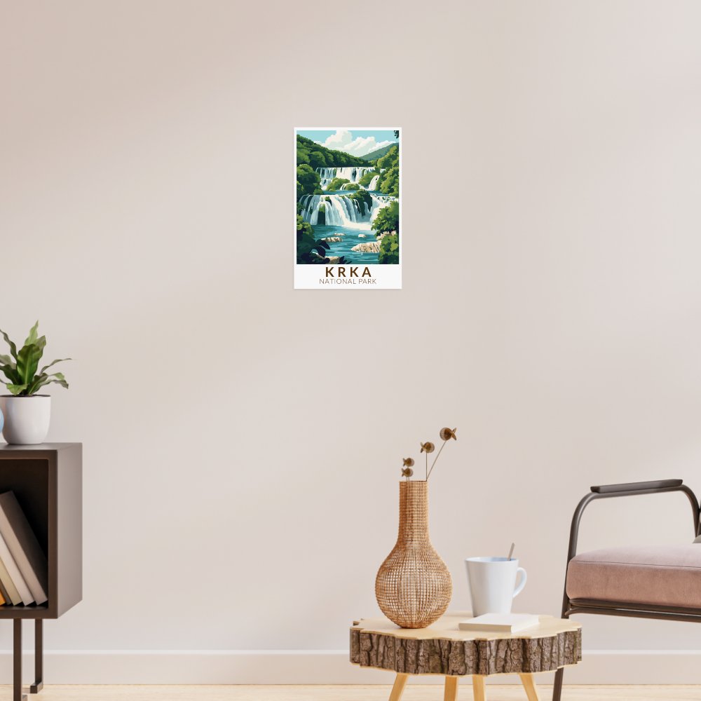 Krka National Park Croatia Illustration Travel Art Poster