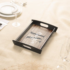 Rustic Custom Family Name Barn Farmhouse Monogram Serving Tray