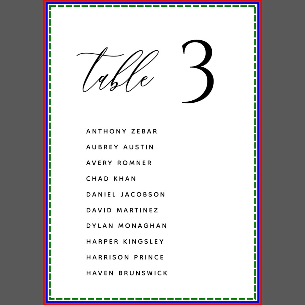 Modern Minimal Wedding Table Seating Chart Cards