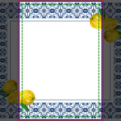 Lemon Italian Blue Tile Bridal Shower Recipe Card