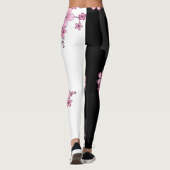 Japanese Kimono Black and White Leggings