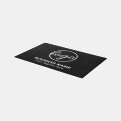Simple Custom Logo Black Business Rug